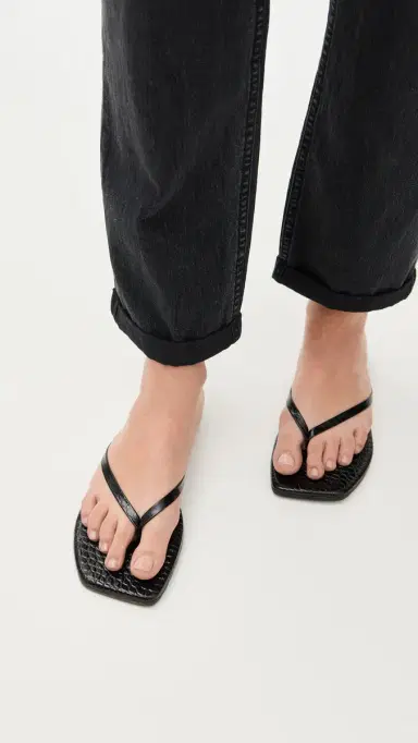 TKEES Square Toe Lily Flip Flops Sable Croc 6 | Thumbnail 3 TKEES Square Toe Lily Flip Flops Sable Croc 6 | Thumbnail 3