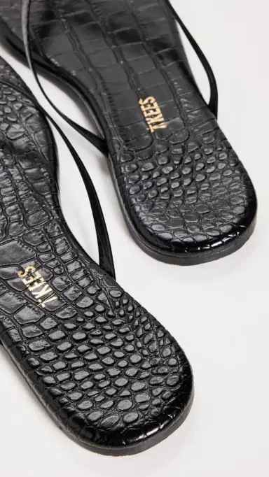 TKEES Square Toe Lily Flip Flops Sable Croc 6 | Thumbnail 4 TKEES Square Toe Lily Flip Flops Sable Croc 6 | Thumbnail 4