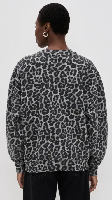 ANINE BING Miles Grey Leopard weatshirt Leopard | Thumbnail 3