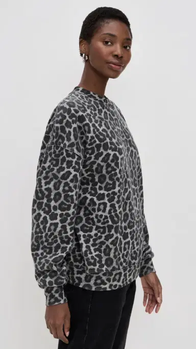 ANINE BING Miles Grey Leopard weatshirt Leopard | Thumbnail 4