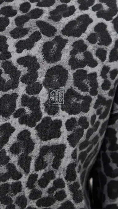 ANINE BING Miles Grey Leopard weatshirt Leopard | Thumbnail 6