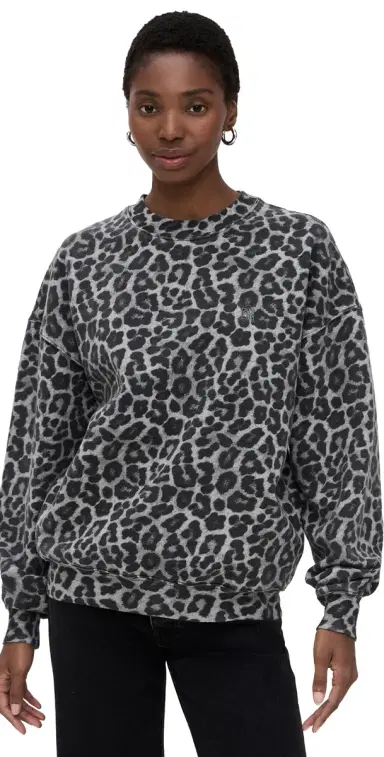 ANINE BING Miles Grey Leopard weatshirt Leopard | Thumbnail 1