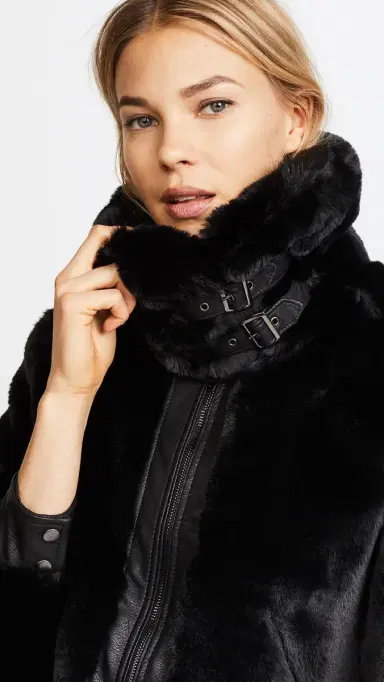 BLANKNYC Black Noise Faux Fur Coat Black | Thumbnail 6