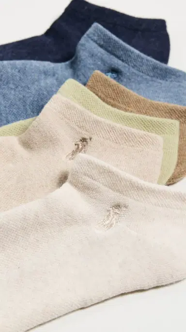 Polo Ralph Lauren Low Cut Half Cushion Socks 6 Pack Oatmeal Heather Assorted One Size | Thumbnail 3 Polo Ralph Lauren Low Cut Half Cushion Socks 6 Pack Oatmeal Heather Assorted One Size | Thumbnail 3