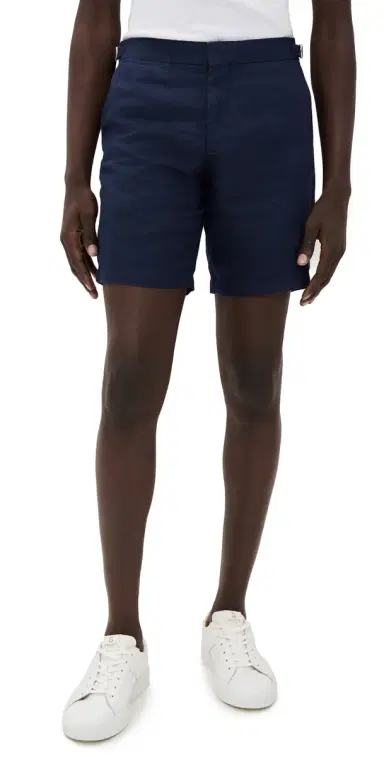 Orlebar Brown Norwich Linen Shorts 5 Navy | Thumbnail 1 Orlebar Brown Norwich Linen Shorts 5 Navy | Thumbnail 1