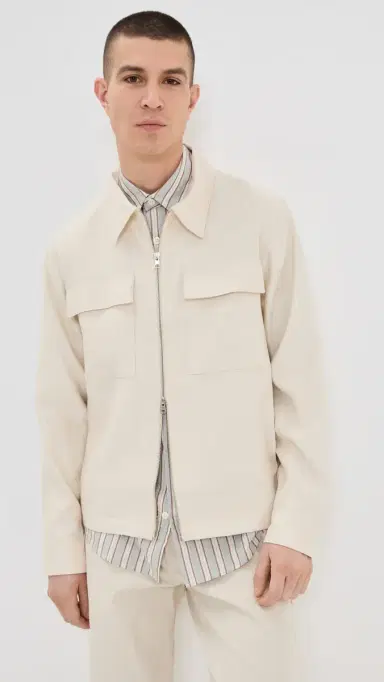 NN07 Alban Linen Zip Jacket Ivory L | Thumbnail 2