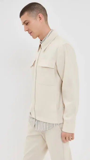 NN07 Alban Linen Zip Jacket Ivory L | Thumbnail 4