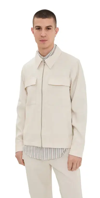 NN07 Alban Linen Zip Jacket Ivory L | Thumbnail 1