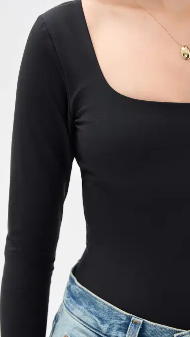 Stylest DaySculpt Long Sleeve Square Neck Caviar | Thumbnail 6