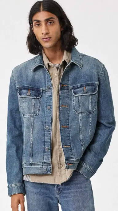 A.P.C. A. P.C. Washed Stretch New Denim Jacket Dark Navy | Thumbnail 2