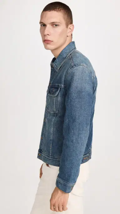 A.P.C. A. P.C. Washed Stretch New Denim Jacket Dark Navy | Thumbnail 5