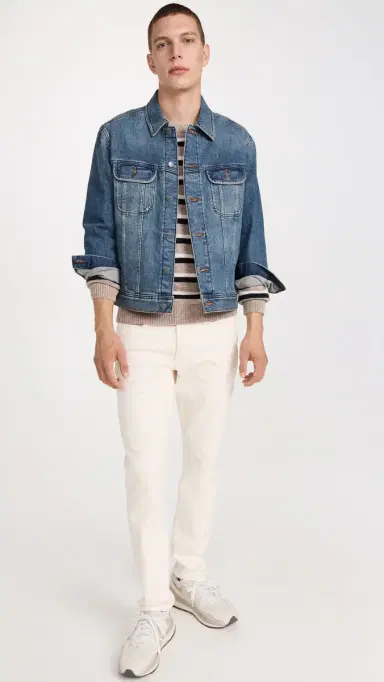 A.P.C. A. P.C. Washed Stretch New Denim Jacket Dark Navy | Thumbnail 6