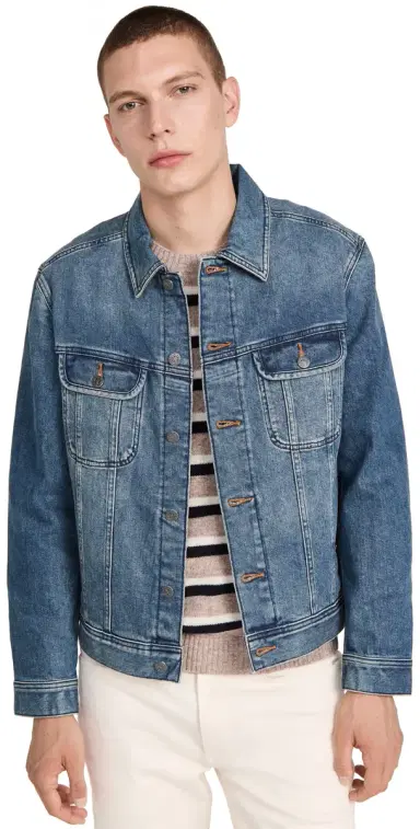 A.P.C. A. P.C. Washed Stretch New Denim Jacket Dark Navy | Thumbnail 1
