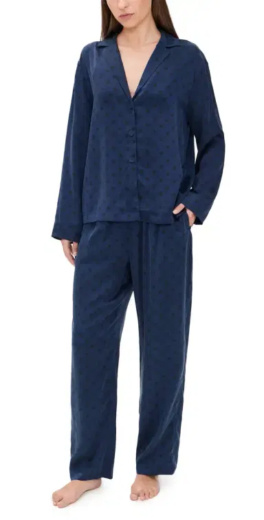 Lunya Washable Silk Long Sleeve Shirt and Pants et Blue Ellipsis | Thumbnail 1