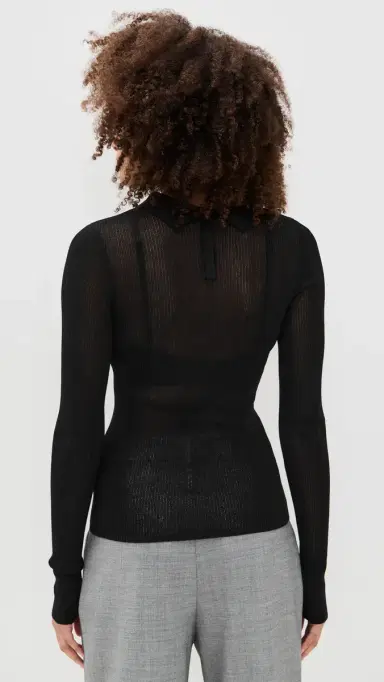 St. Agni Petit Polo Knit Top Black | Thumbnail 3 St. Agni Petit Polo Knit Top Black | Thumbnail 3