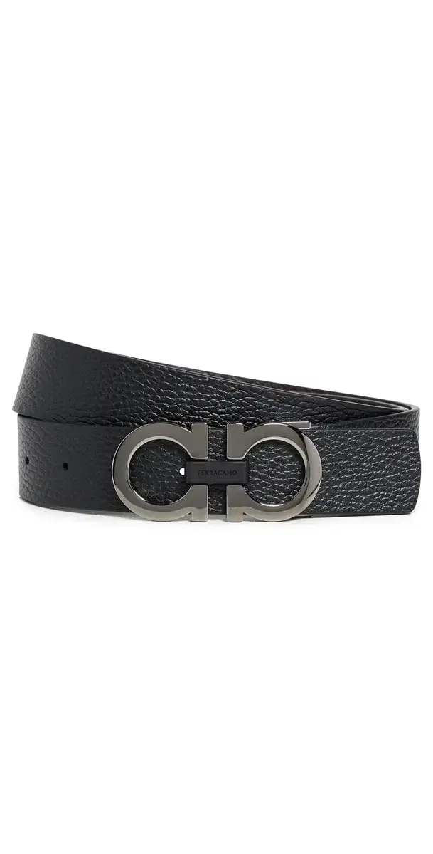 FERRAGAMO Double Gancio Reversible Belt Black/Brown