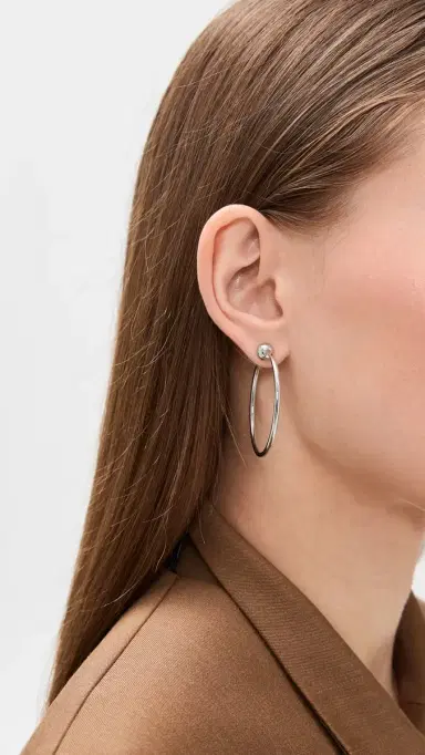 Jenny Bird Icon Hoops Small Platinum | Thumbnail 3 Jenny Bird Icon Hoops Small Platinum | Thumbnail 3