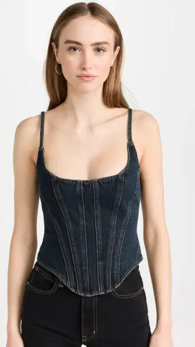 LIONESS Capri Corset Top Dark Denim | Thumbnail 2