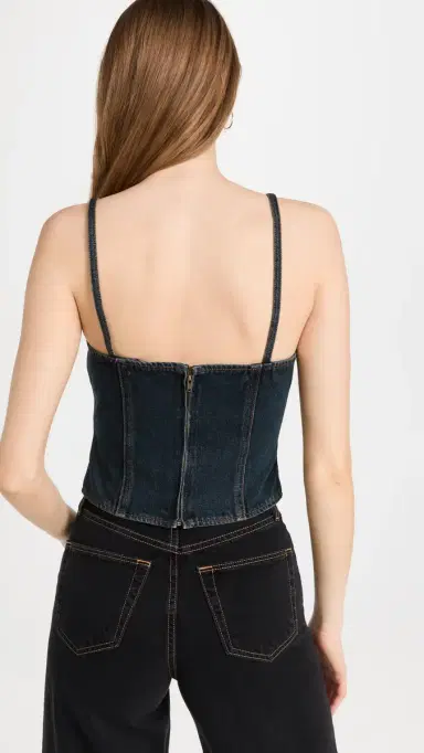 LIONESS Capri Corset Top Dark Denim | Thumbnail 3