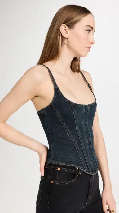 LIONESS Capri Corset Top Dark Denim | Thumbnail 4