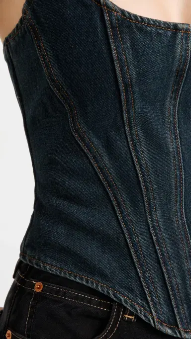 LIONESS Capri Corset Top Dark Denim | Thumbnail 6