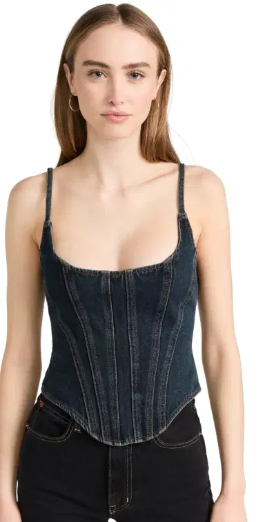 LIONESS Capri Corset Top Dark Denim | Thumbnail 1