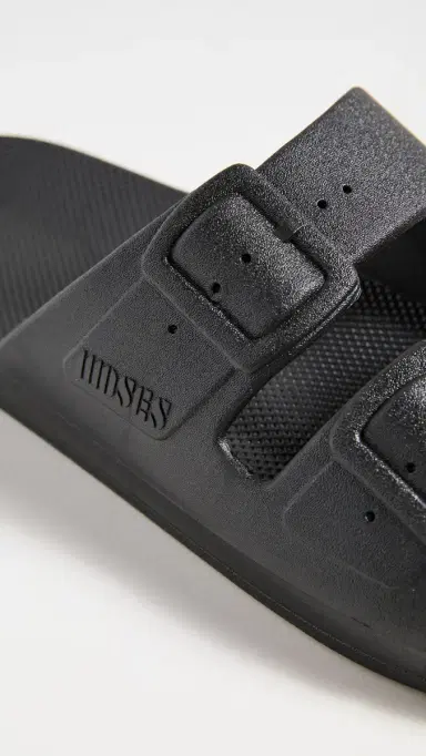 Freedom Moses Two Band Unisex Slides Black W 8-9 | Thumbnail 5