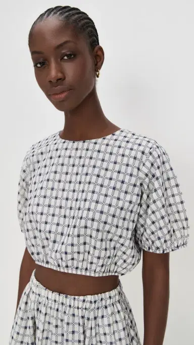 LE BOP Lillian Cropped Blouse Dobby | Thumbnail 2 LE BOP Lillian Cropped Blouse Dobby | Thumbnail 2
