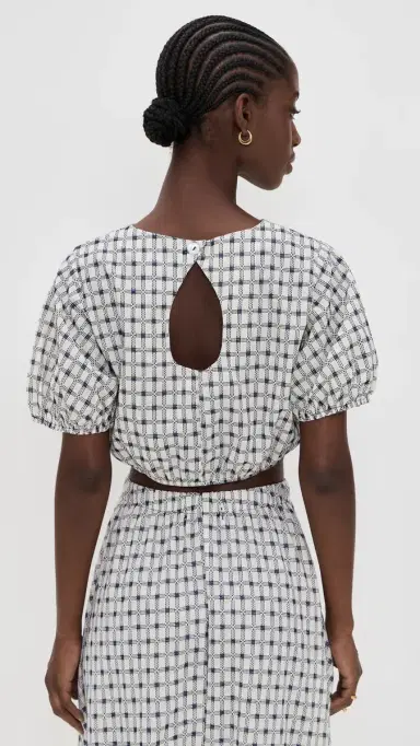 LE BOP Lillian Cropped Blouse Dobby | Thumbnail 3 LE BOP Lillian Cropped Blouse Dobby | Thumbnail 3