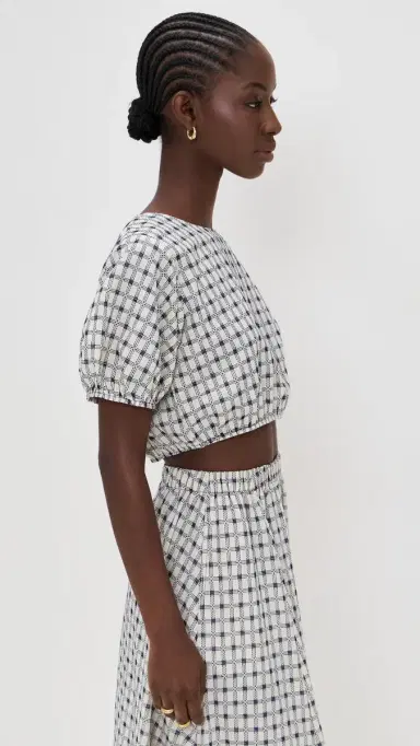 LE BOP Lillian Cropped Blouse Dobby | Thumbnail 4 LE BOP Lillian Cropped Blouse Dobby | Thumbnail 4