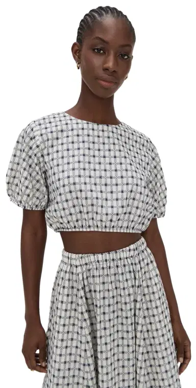 LE BOP Lillian Cropped Blouse Dobby | Thumbnail 1 LE BOP Lillian Cropped Blouse Dobby | Thumbnail 1