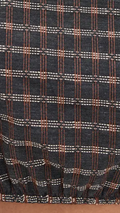 LE BOP Lillian Cropped Blouse Gunmetal Plaid M | Thumbnail 6 LE BOP Lillian Cropped Blouse Gunmetal Plaid M | Thumbnail 6