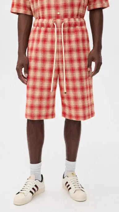 Nahmias Plaid Relaxed Shorts 12.5 Cherry Plaid Flannel | Thumbnail 2