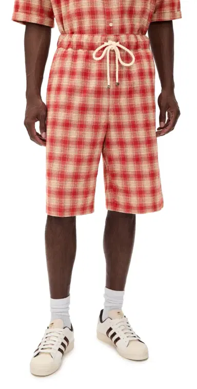 Nahmias Plaid Relaxed Shorts 12.5 Cherry Plaid Flannel | Thumbnail 1