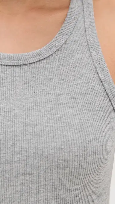 ÉTERNE High Neck Fitted Tank Heather Grey | Thumbnail 6