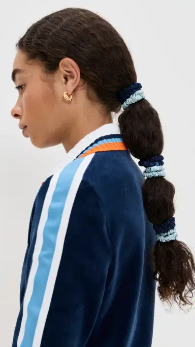 Slip Skinny Silk Scrunchies Set of 4 Sky Blue One Size | Thumbnail 3