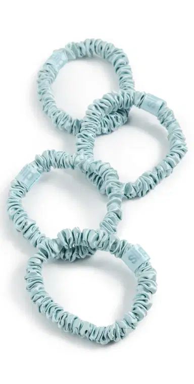 Slip Skinny Silk Scrunchies Set of 4 Sky Blue One Size | Thumbnail 1