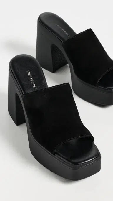 Free People Zoe Platform Sandals Black Tide Suede 41 | Thumbnail 5