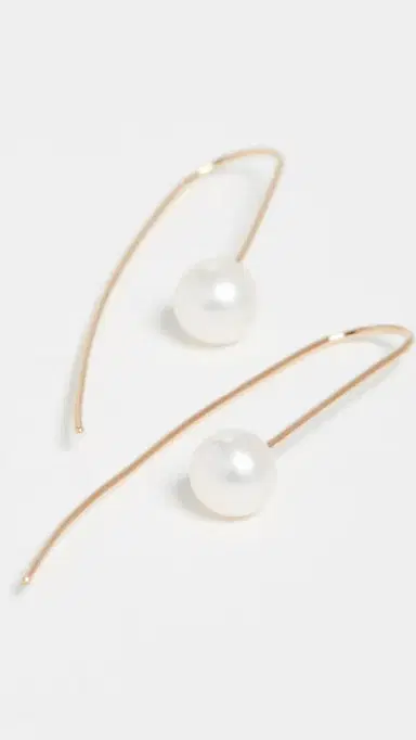 Zoë Chicco 14k Gold White Freshwater Cultured Pearl Wire Earrings Yellow Gold One Size | Thumbnail 5