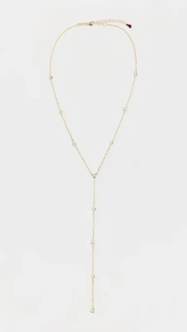 SHASHI Emily Lariat Necklace Gold One Size | Thumbnail 2
