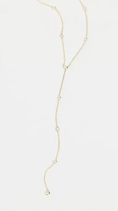 SHASHI Emily Lariat Necklace Gold One Size | Thumbnail 4