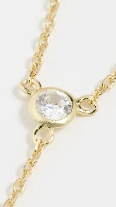 SHASHI Emily Lariat Necklace Gold One Size | Thumbnail 5