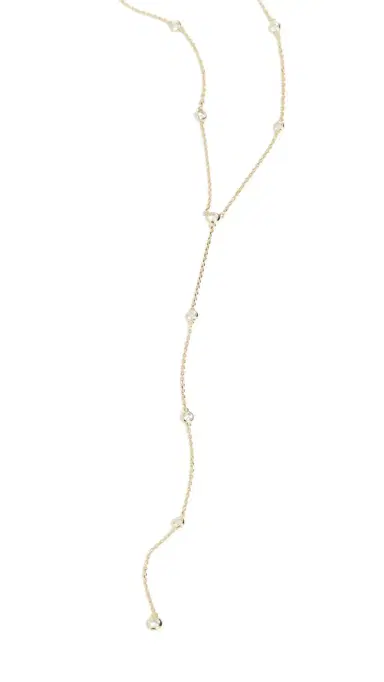 SHASHI Emily Lariat Necklace Gold One Size | Thumbnail 6