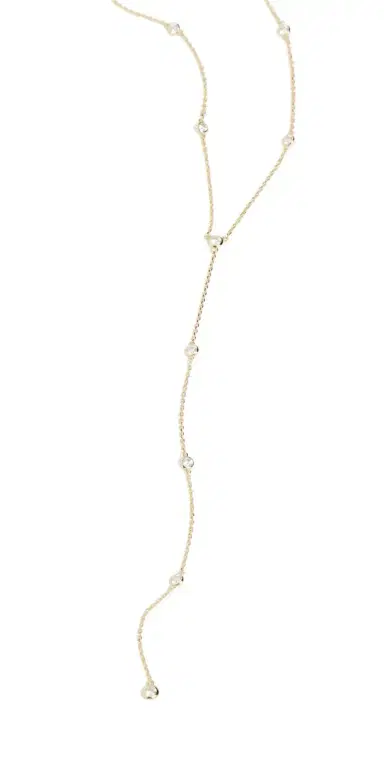 SHASHI Emily Lariat Necklace Gold One Size | Thumbnail 1