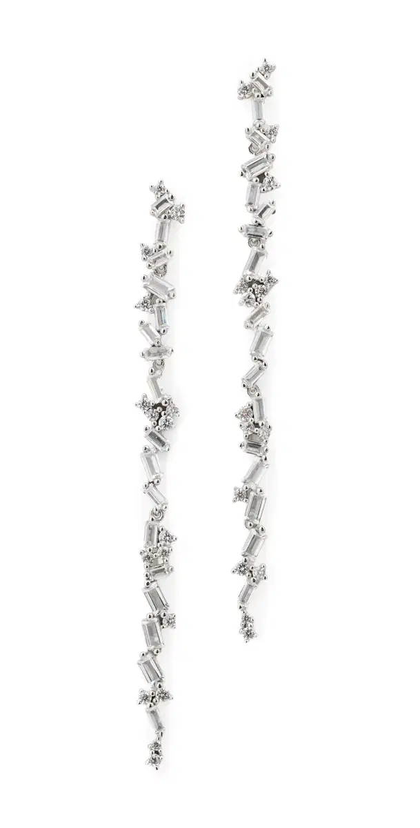 Tuxedo Earrings Silver One Size