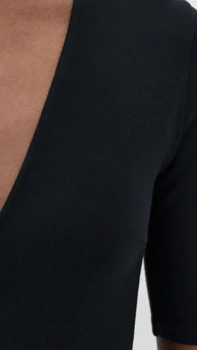 Fleur du Mal Cotton Deep V Thong Bodysuit | Thumbnail 6
