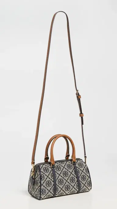 Tory Burch T Monogram Mini Barrel Bag Tory Navy One Size | Thumbnail 4 Tory Burch T Monogram Mini Barrel Bag Tory Navy One Size | Thumbnail 4