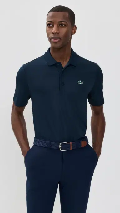 Lacoste Regular Fit UV Protect Golf Polo Shirt Navy Blue | Thumbnail 2 Lacoste Regular Fit UV Protect Golf Polo Shirt Navy Blue | Thumbnail 2
