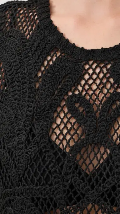 The Garment Kim Fringed Crochet Dress Black | Thumbnail 6
