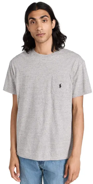 Polo Ralph Lauren Classic Fit Pocket Tee Heather Grey M | Thumbnail 1